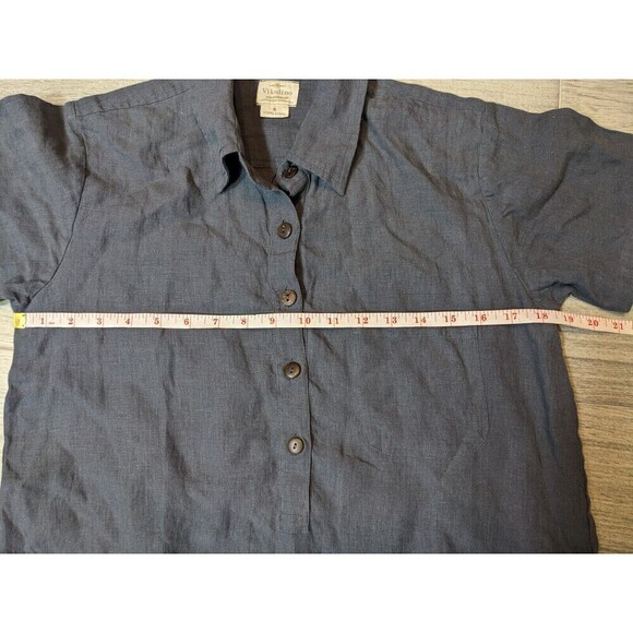 Vikolino Linen Short Sleeve Gray Dress Small Boho - Picture 9 of 9